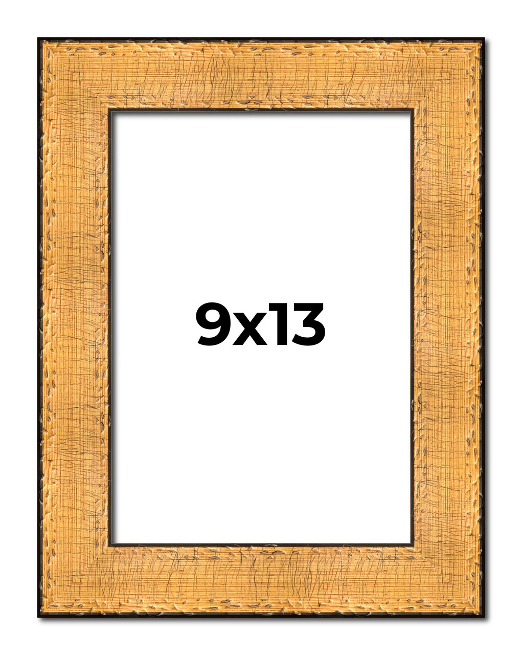 Photo Size Embellished Gold Picture Frame - UV Acrylic, Foam Board Backing, Hanging Hardware